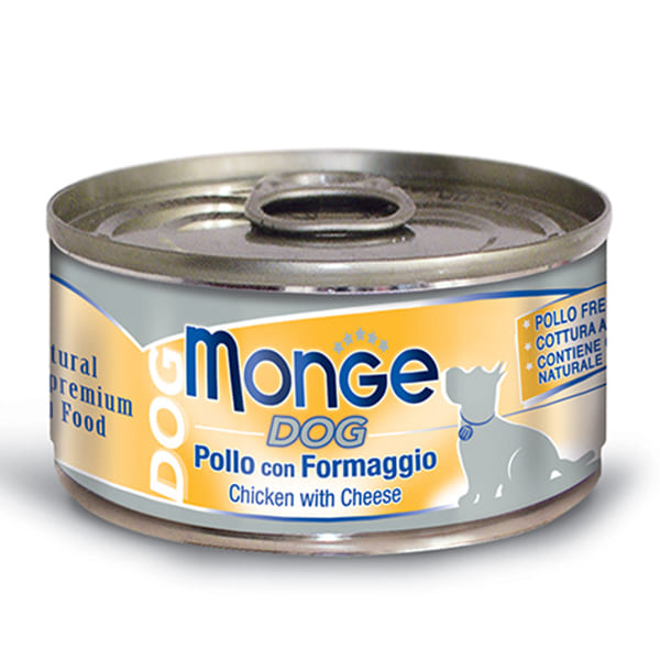 MONGE DOG CHICKEN FLAKES CHEESE suņu konservi Vista, siers 95g